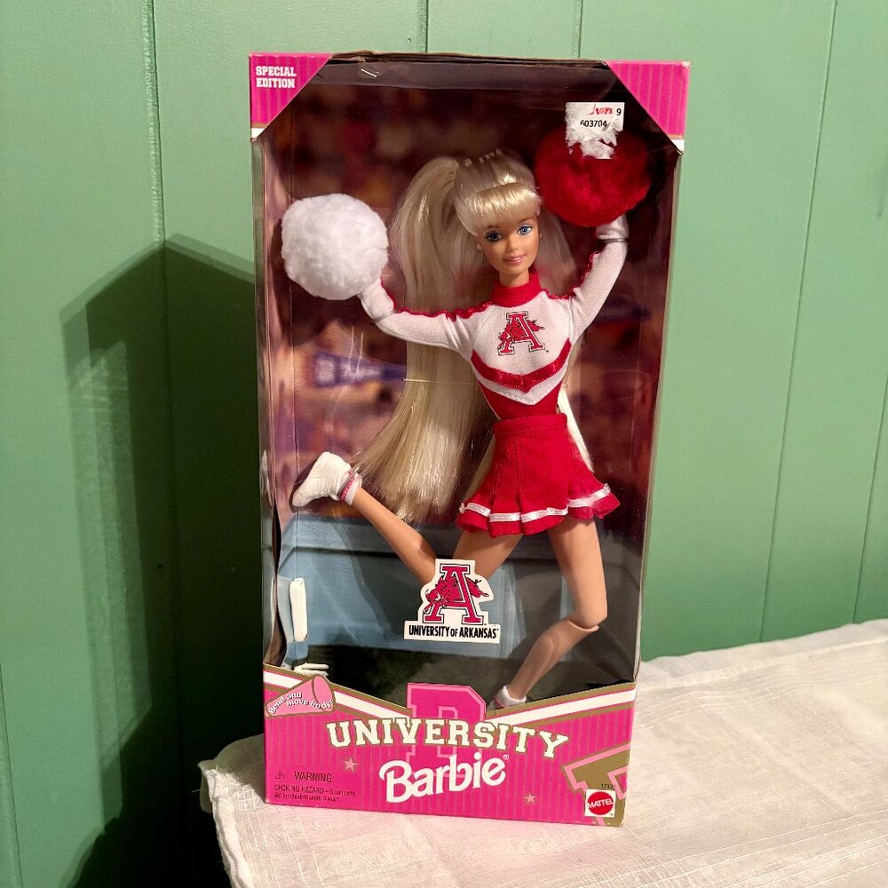 Vintage Mattel Special Edition University Barbie Doll Arkansas 1996 Brand New